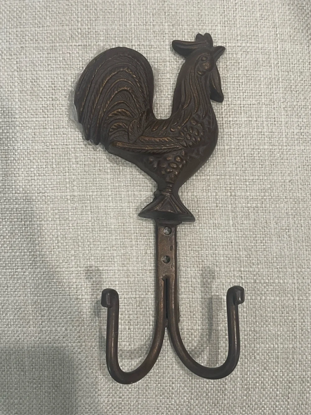Wrought Iron Rooster Wall Hook in Dark Bronze - Unbranded 7.5”